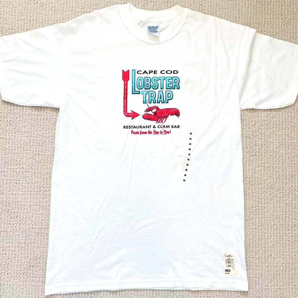 Cuffys Mens White Cape Cod Lobster T Shirt - Size M